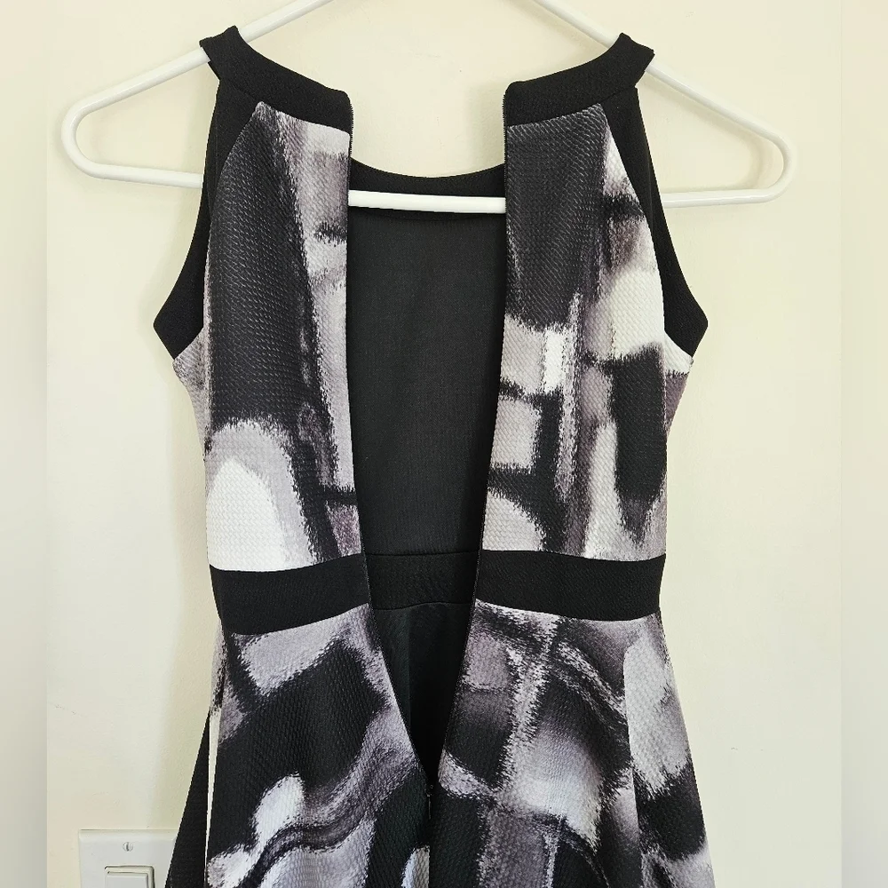By Debra Black and White Halter Style Dress